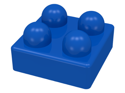 Primo Brick 2 x 2 in Blue