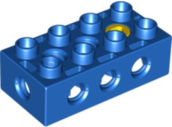 Duplo Toolo Brick 2 x 4 with Holes on Sides and Top and 1 Screw in Top in Blue