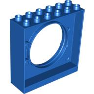 Duplo Ball Tube exit with round doorway 2 x 6 x 5 in Blue