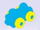 Primo Wheel Base 1 x 2 with Hitches and Yellow Wheels in Blue