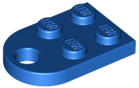 Plate Special 3 x 2 with Rounded End, Hole in Blue