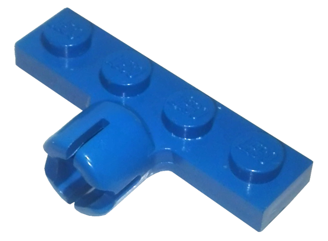 Plate Special 1 x 4 with Towball Socket, Long, 4 Slots in Blue