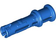 Technic Pin Long with Friction Ridges Lengthwise and Stop Bush [3 Lateral Holes, Big Pin Hole] in Blue