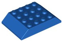 Brick Sloped 45° 6 x 4 Double [aka Train Roof] in Blue