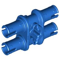 Technic Pin Double with Axle Hole in Blue