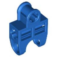 Technic Axle Connector 2 x 3 with Ball Socket, Open Sides in Blue