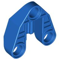 Technic Connector Block 3 x 3 Triangular with Axle, and Pin Hole in Blue
