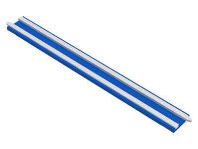 Train Track 12V Conducting Rail Straight without Cable Connection Holes in Blue