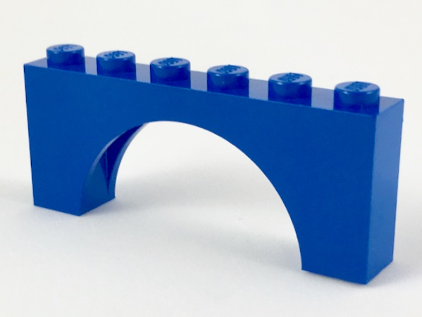 Brick Arch 1 x 6 x 2 - Thick Top with Reinforced Underside in Blue