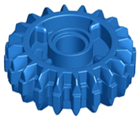 Technic Gear 20 Tooth Double Bevel with Clutch on Both Sides in Blue
