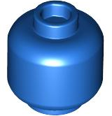 Minifig Head [Plain] [Hollow Stud] in Blue