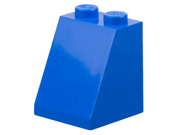 Brick Sloped 65° 2 x 2 x 2 Smooth without Bottom Tube in Blue