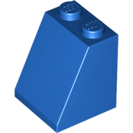 Brick Sloped 65° 2 x 2 x 2 with Bottom Tube in Blue