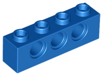 Technic Brick 1 x 4 [3 Pin Holes] in Blue