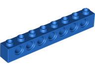 Technic Brick 1 x 8 [7 Pin Holes] in Blue