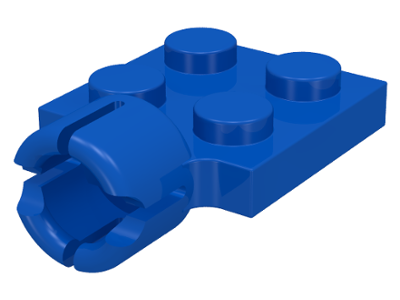 Plate Special 2 x 2 with Towball Socket, Short, 4 Slots in Blue
