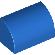 Brick Curved 1 x 2 x 1 No Studs in Blue