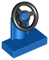 Steering Stand 1 x 2 with Black Steering Wheel in Blue