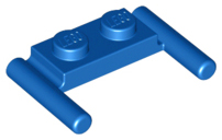 Plate Special 1 x 2 with Handles [Flat Ends / Low Attachment] in Blue