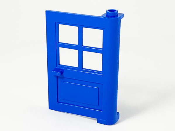 Door 1 x 4 x 5 with 4 Panes, Squared Base in Blue