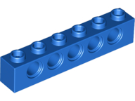 Technic Brick 1 x 6 [5 Pin Holes] in Blue