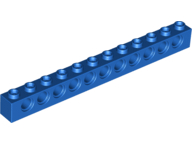 Technic Brick 1 x 12 [11 Pin Holes] in Blue