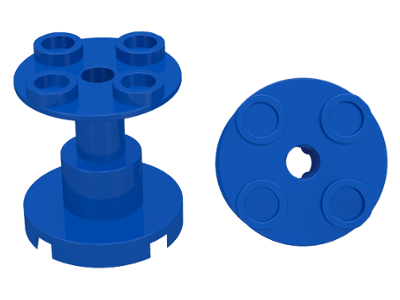 Support Round 2 x 2 x 2 Stand with Reach-Through Center Hole in Blue