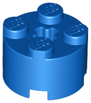 Brick Round 2 x 2 with Axle Hole in Blue