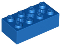 Brick Special 2 x 4 with 3 Axle Holes in Blue