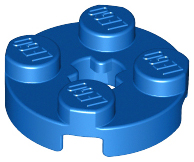 Plate Round 2 x 2 with Axle Hole Type 1 (+ Opening) in Blue