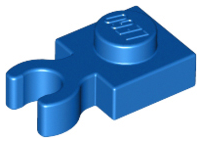 Plate Special 1 x 1 with Clip Vertical [Thick Open O Clip] in Blue