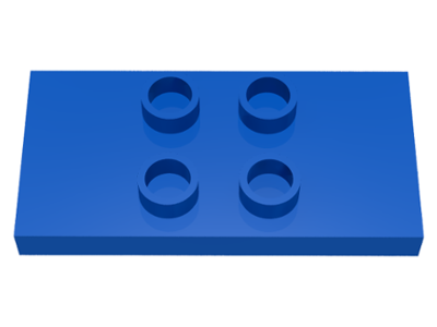 Duplo Plate 2 x 4 x 1/3 with 4 Center Studs [Thin] in Blue