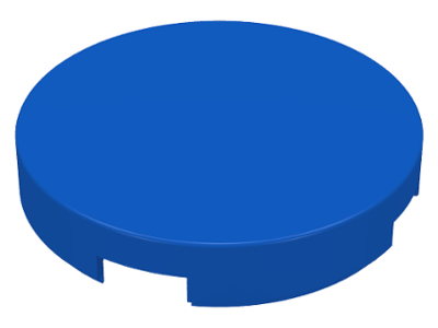 Tile Round 2 x 2 with Bottom Cross in Blue
