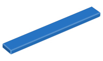 Tile 1 x 8 with Groove in Blue