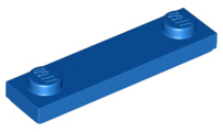 Plate Special 1 x 4 with 2 Studs with Groove [New Underside] in Blue