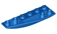Brick Wedged, Curved Inverted 6 x 2 Left in Blue