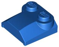 Brick Curved 2 x 2 x 2/3 Two Studs and Lip End in Blue
