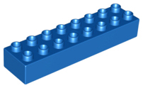 Duplo Brick 2 x 8 in Blue