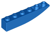 Brick Curved Inverted 6 x 1 in Blue
