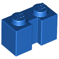 Brick Special 1 x 2 with Groove in Blue