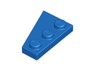 Wedge Plate 3 x 2 Right in Blue