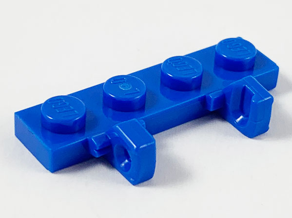 Hinge Plate 1 x 4 Locking Dual 1 Finger in Blue