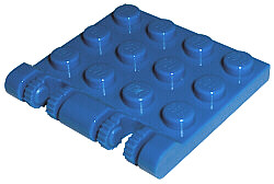 Hinge Plate 3 x 4 Locking Dual 2 Finger, 9 Teeth in Blue