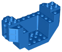 Wedge Brick Special 4 x 10 x 4 with 3 x 4 Recessed and Pin Holes- Plane Bottom in Blue
