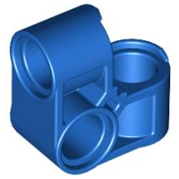 Technic Pin Connector Perpendicular 2 x 2 Bent in Blue