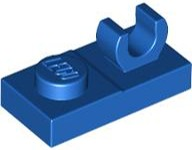 Plate Special 1 x 2, Top Clip [Open O] in Blue