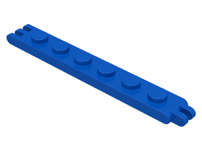 Hinge Plate 1 x 6 with 2 and 3 Fingers On Ends in Blue