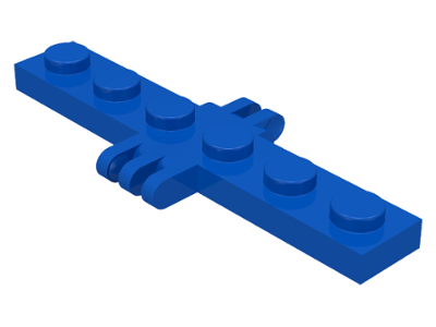 Hinge Plate 1 x 6 with 2 and 3 Fingers On Sides in Blue