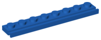 Plate Special 1 x 8 with Door Rail in Blue