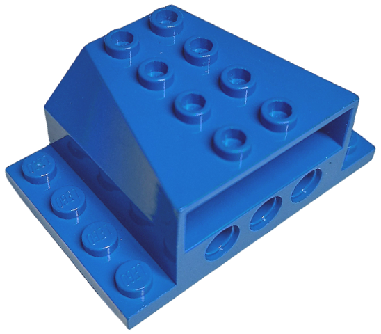 Engine Block 4 x 6 x 2 with Wedged Center, Recessed Edges and Pin Holes in Blue